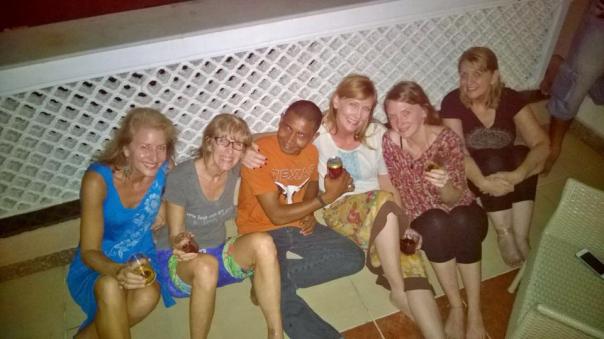 Hanging out with friends and family at our hotel after a day at the children's home